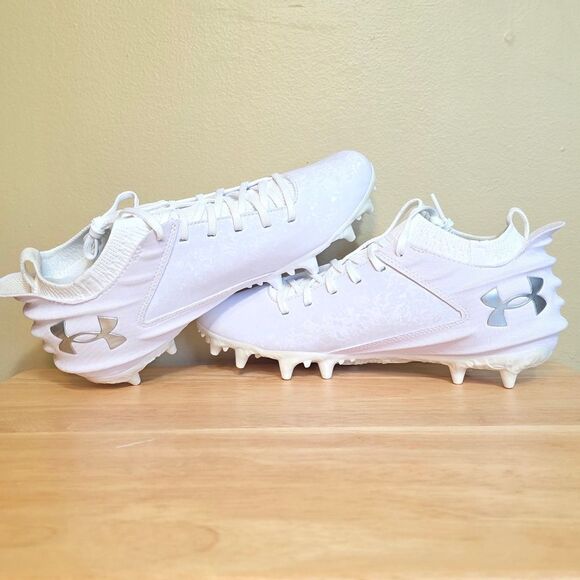 Under Armour Blur Smoke Suede 2.0 MC Mens 8.5 White Football Cleats 3027978-101 - Picture 4 of 7